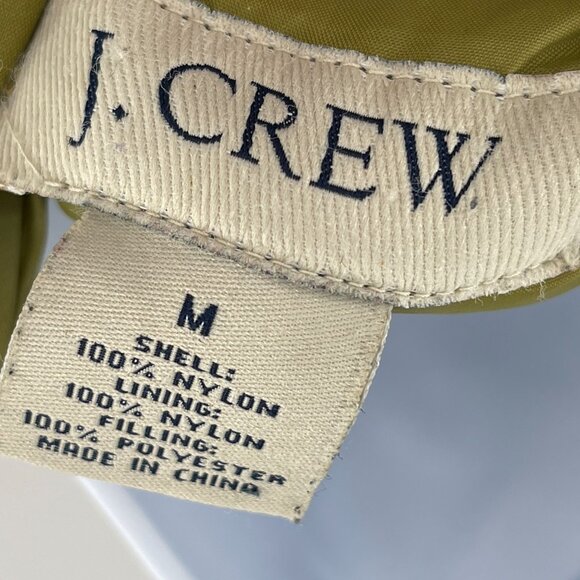 Vintage J. Crew Liner Quilted Puffer Coat Jacket Double Button Army Green - Picture 5 of 5